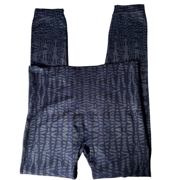 SPANX Look At Me Now Seamless Ankle Leggings Women Sz XL Indigo Tribal Shapewear - Picture 1 of 9